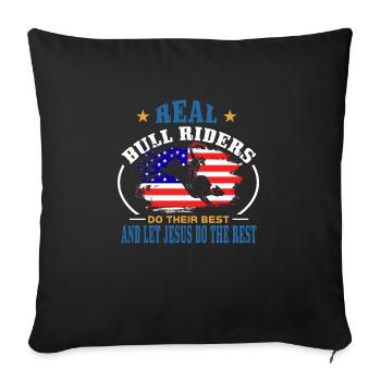 Taureaux équitation rodéo cadeau - Housse de coussin décorative 45 x 45 cm - noir - Devant