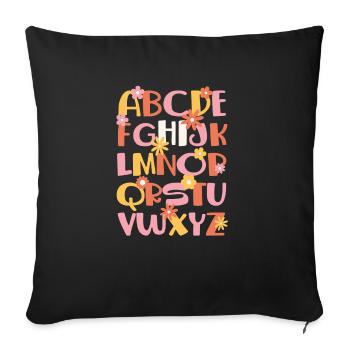 Funny Kindergarten Hi Alphabet Day 100 - Sofa pillowcase 17,3'' x 17,3'' (45 x 45 cm) - black - Front