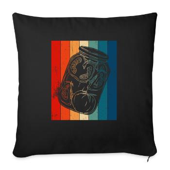 Retro Lines Pickle - Sofa pillowcase 17,3'' x 17,3'' (45 x 45 cm) - black - Front