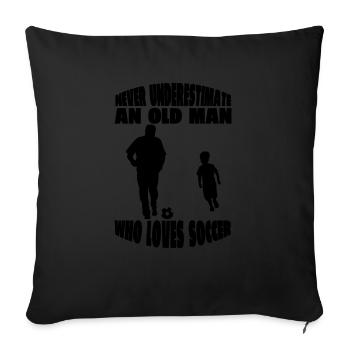 Fußballdesign Fußballspieler Fußballmannschaft - Sofakissenbezug 45 x 45 cm - Schwarz - Vorne