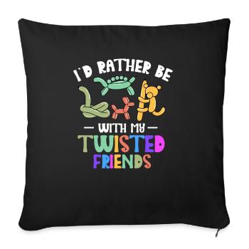 Balloon Animal Party Balloon Artist - Sofa pillowcase 17,3'' x 17,3'' (45 x 45 cm) - black - Front