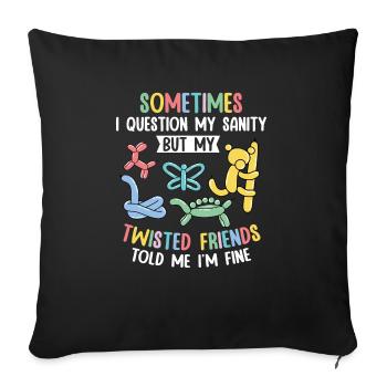 Balloon Animal Party Balloon Artist - Sofa pillowcase 17,3'' x 17,3'' (45 x 45 cm) - black - Front