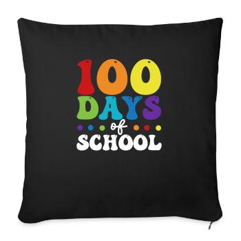 100 Days School Funny Happy Teacher Student - Sofa pillowcase 17,3'' x 17,3'' (45 x 45 cm) - black - Front