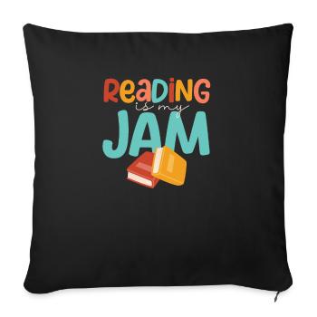 Reading is my passion Funny teacher - Sofa pillowcase 17,3'' x 17,3'' (45 x 45 cm) - black - Front