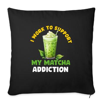 Matcha Tea Latte Lover For Green Tea Funny Matcha - Sofa pillowcase 17,3'' x 17,3'' (45 x 45 cm) - black - Front
