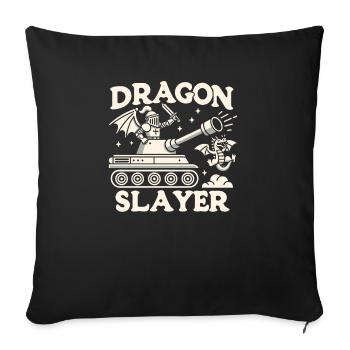 Dragon Slayer Knight Ren Faire LARP, Renaissance - Sofakissenbezug 45 x 45 cm - Schwarz - Vorne