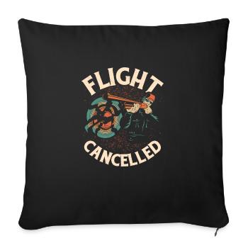 Flight Cancelled Skeet Shooting Trapshooting - Sofa pillowcase 17,3'' x 17,3'' (45 x 45 cm) - black - Front