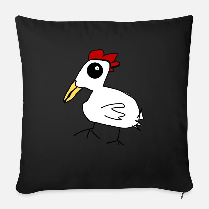 Huhn - Sofakissenbezug 45 x 45 cm - Schwarz