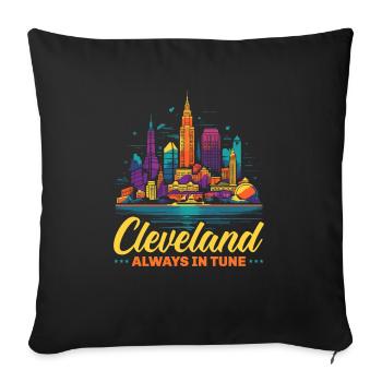 État de Cleveland, Ohio, États-Unis, États-Unis - Housse de coussin décorative 45 x 45 cm - noir - Devant