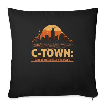 Bundesstaat Cleveland, Ohio, USA, Amerika, Vereinigte Staaten - Sofakissenbezug 45 x 45 cm - Schwarz - Vorne