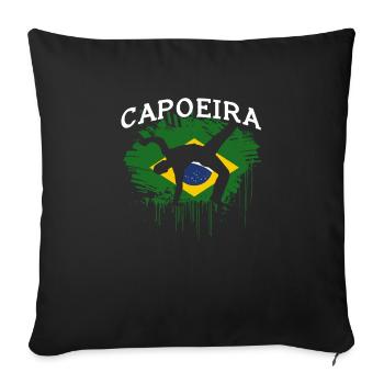 Capoeira Brazil Flag - Sofa pillowcase 17,3'' x 17,3'' (45 x 45 cm) - black - Front