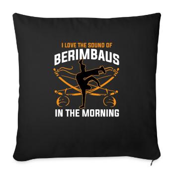 I Love the Sound Of Berimbaus In The Morning - Sofa pillowcase 17,3'' x 17,3'' (45 x 45 cm) - black - Front