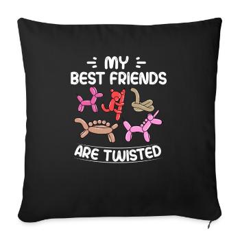 Balloon Animal Party Balloon Artist - Sofa pillowcase 17,3'' x 17,3'' (45 x 45 cm) - black - Front