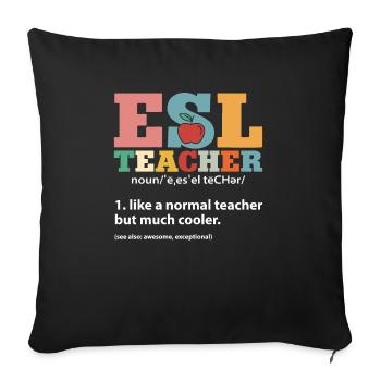 Teacher English Second Language Foreign Language - Sofa pillowcase 17,3'' x 17,3'' (45 x 45 cm) - black - Front