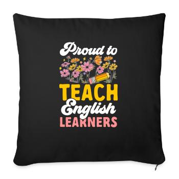 Teacher English Second Language Foreign Language - Sofa pillowcase 17,3'' x 17,3'' (45 x 45 cm) - black - Front