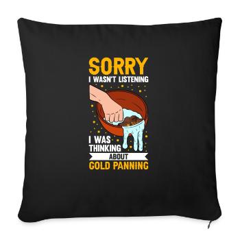 Orpaillage Recherche d’or - Housse de coussin décorative 45 x 45 cm - noir - Devant