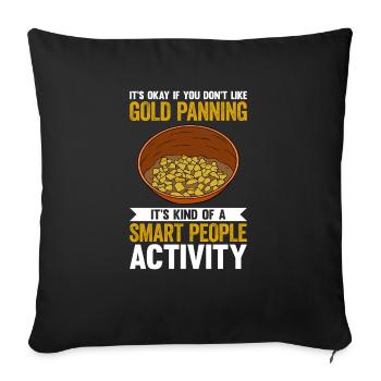 Orpaillage Recherche d’or - Housse de coussin décorative 45 x 45 cm - noir - Devant