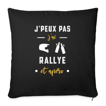 je peux pas j'ai rallye apéro humour - Housse de coussin décorative 45 x 45 cm - noir - Devant