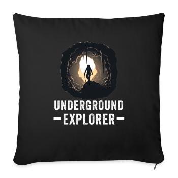 Caving Spelunking For Cave Men Women Funny - Sofa pillowcase 17,3'' x 17,3'' (45 x 45 cm) - black - Front