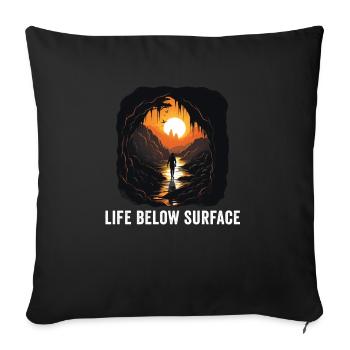 Caving Spelunking For Cave Men Women Funny - Sofa pillowcase 17,3'' x 17,3'' (45 x 45 cm) - black - Front