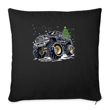 Liebe Monster Truck Cool Monster Truck Xmas Design - Sofakissenbezug 45 x 45 cm - Schwarz - Vorne
