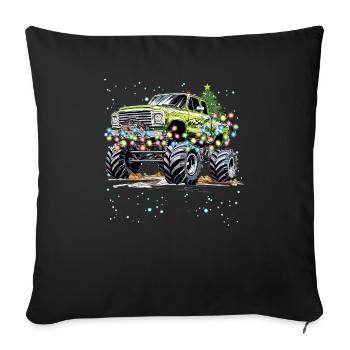 Off-Road Christmas Monster Truck Xmas For Boys, Gi - Sofa pillowcase 17,3'' x 17,3'' (45 x 45 cm) - black - Front