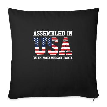 Mozambican American Patriot USA Grown Mozambique - Sofa pillowcase 17,3'' x 17,3'' (45 x 45 cm) - black - Front