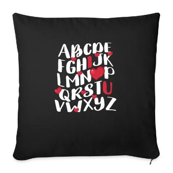 ABC Chalk Alphabet I Love You Teacher Student - Sofa pillowcase 17,3'' x 17,3'' (45 x 45 cm) - black - Front