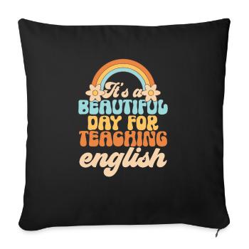Lehrkraft Englisch Zweitsprache Fremdsprache - Sofakissenbezug 45 x 45 cm - Schwarz - Vorne