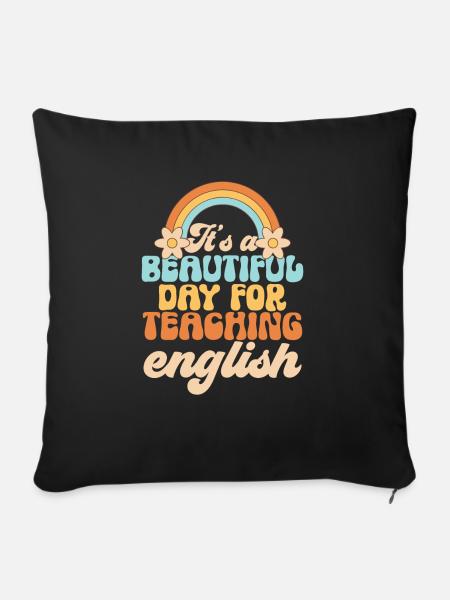 Lehrkraft Englisch Zweitsprache Fremdsprache - Sofakissenbezug 45 x 45 cm - Schwarz