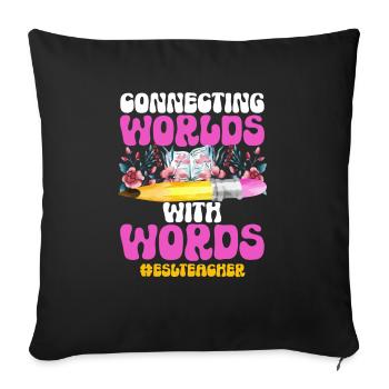 Teacher English Second Language Foreign Language - Sofa pillowcase 17,3'' x 17,3'' (45 x 45 cm) - black - Front