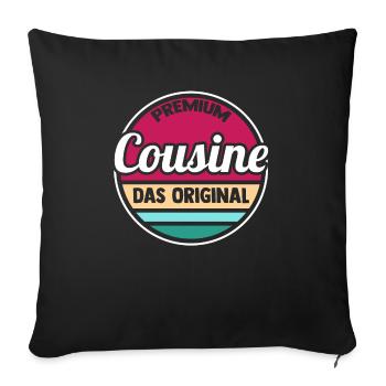 Cousinen Cousine - Sofakissenbezug 45 x 45 cm - Schwarz - Vorne