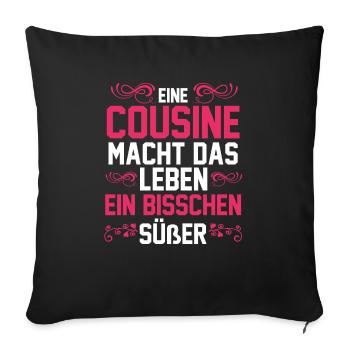 Cousinen Cousine - Sofakissenbezug 45 x 45 cm - Schwarz - Vorne