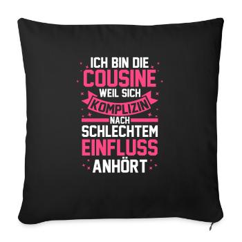 Cousinen Cousine - Sofakissenbezug 45 x 45 cm - Schwarz - Vorne