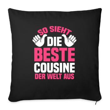 Cousinen Cousine - Sofakissenbezug 45 x 45 cm - Schwarz - Vorne