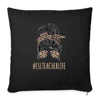 Teacher English Second Language Foreign Language - Sofa pillowcase 17,3'' x 17,3'' (45 x 45 cm) - black - Front