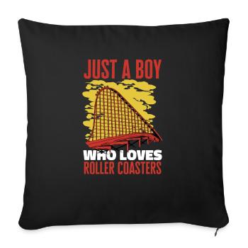 Roller Coaster Roller Coaster Amusement Park - Sofa pillowcase 17,3'' x 17,3'' (45 x 45 cm) - black - Front