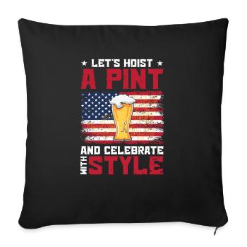 USA Unabhängigkeit Biertrinken Freiheit - Sofakissenbezug 45 x 45 cm - Schwarz - Vorne