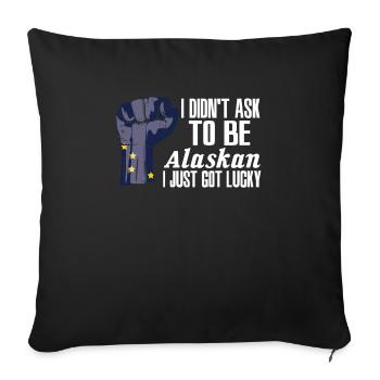 Alaska Américain U.S. Patriot USA Cultivé Alaska - Housse de coussin décorative 45 x 45 cm - noir - Devant