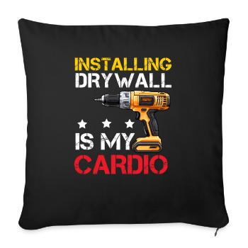 Drywall Installer Drywaller Drywall Finisher - Sofa pillowcase 17,3'' x 17,3'' (45 x 45 cm) - black - Front