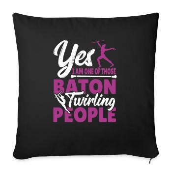 Baton Twirling Baton Twirler Gift - Sofa pillowcase 17,3'' x 17,3'' (45 x 45 cm) - black - Front