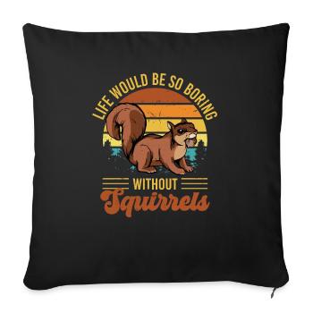 La vie rétro serait tellement ennuyeuse sans les écureuils vi - Housse de coussin décorative 45 x 45 cm - noir - Devant