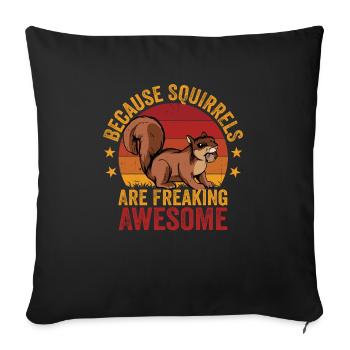 Vintage Because Squirrels Are Awesome Retro Funny - Sofa pillowcase 17,3'' x 17,3'' (45 x 45 cm) - black - Front