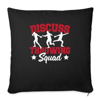 Discus Throw Discus Thrower cadeau - Housse de coussin décorative 45 x 45 cm - noir - Devant