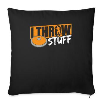 Discus Throw Discus Thrower cadeau - Housse de coussin décorative 45 x 45 cm - noir - Devant