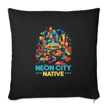 État de Las Vegas Nevada États-Unis Amérique États-Unis - Housse de coussin décorative 45 x 45 cm - noir - Devant