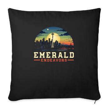 Seattle State Washington USA America United States - Sofa pillowcase 17,3'' x 17,3'' (45 x 45 cm) - black - Front