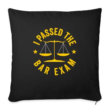 The Bar Exam Passed Funny New Lawyer Attorney - Sofa pillowcase 17,3'' x 17,3'' (45 x 45 cm) - black - Front