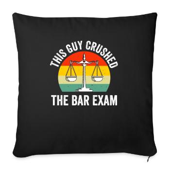 The Bar Exam Passed Funny New Lawyer Attorney - Sofa pillowcase 17,3'' x 17,3'' (45 x 45 cm) - black - Front