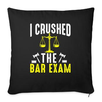The Bar Exam Passed Funny New Lawyer Attorney - Sofa pillowcase 17,3'' x 17,3'' (45 x 45 cm) - black - Front